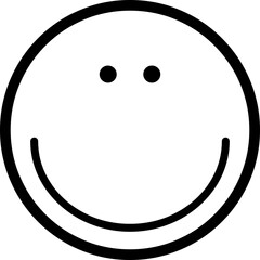 Hollow circular smiley face with a joyful expression and simple facial features.