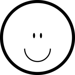 Hollow circular emoji face with a simple neutral expression.