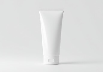 Cosmetic tube mockup on a plain background