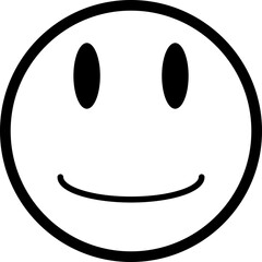 Playful outlined face with a funny and exaggerated expression.