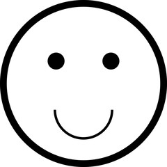 Expressive outlined face with a slightly exaggerated smiling expression.