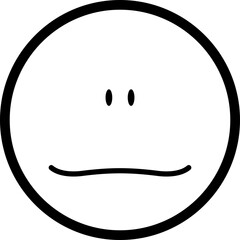 Minimalist line drawing of a face with a smile.