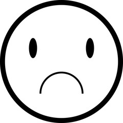 Simple round face with a downturned mouth and sad eyes.