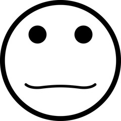 Outlined face with a classic small smile.