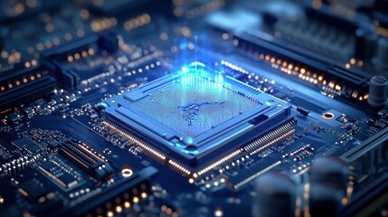 Obraz premium Advanced Microprocessor on Circuit Board