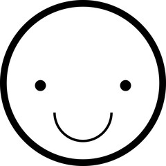Simple cartoon character face with a cheerful smile.