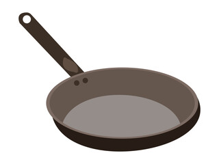 Simple non-stick frying pan with long handle for cooking and frying purposes