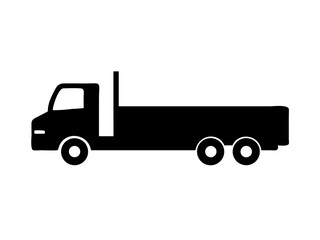 Flatbed Truck Hauling Silhouette Icon