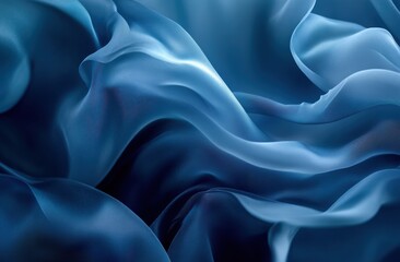 Obraz premium Abstract blue fabric with flowing folds
