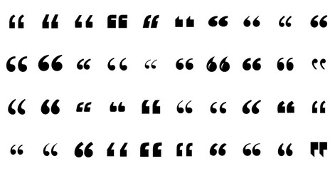 set of comma black and white vector, Different Styles of Quotation Marks – Typography and Punctuation Design