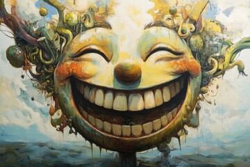 Surreal Laughing Face Artwork