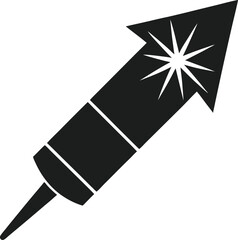 Stylish Festive Firework Rocket Silhouette Vector