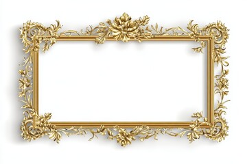 An ornate golden frame with intricate floral designs