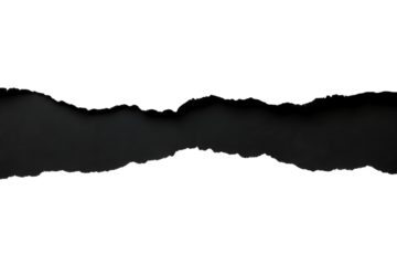 torn paper edges, black and white, high contrast, negative space, abstract, minimalist, ripped texture, jagged silhouette, horizontal divide, stark, dramatic, monochrome composition, paper art