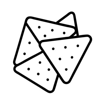 recommend clip art: Delicious triangle tortilla chips snack food illustration vector design outline drawing icon 90