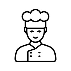 Illustration of chef cook baker with hat uniform restaurant kitchen food service profession culinary art