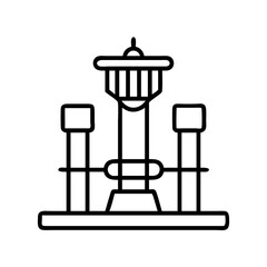 Calgary tower canada landmark architecture tourist attraction skyline symbol design outline icon vector