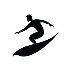 vector illustration of a surfer silhouette