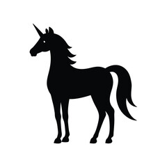 horse silhouette isolated on white