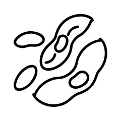Outline illustration of healthy soybeans vector design for food and agriculture concepts and design