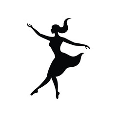 silhouette of a jumping girl