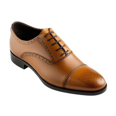 Stylish Leather Oxford Shoe from the Side on white background