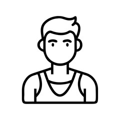 Illustration of athletic man athlete in tank top vector graphic design sporty person outline drawing