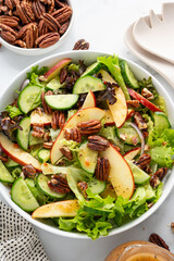 Apple Pecan Salad on a White Marble Countertop