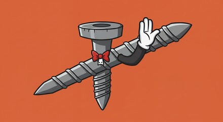 Creative screw and nail illustration