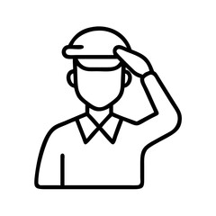 Illustration of saluting soldier military army veteran memorial day honor patriotism service