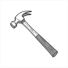 claw hammer vector art illustration