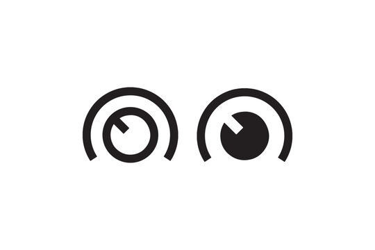 Volume control knob icon comparison Vector