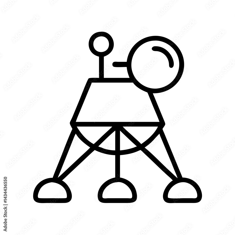 Poster exploring space with a rover icon vector graphic design for science and technology projects