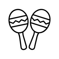 Illustration of maracas musical instrument for kids, percussion and latin music concept vector drawing