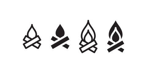 Campfire icon variations in vector style Vector