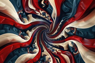 Red, white, and blue swirling together