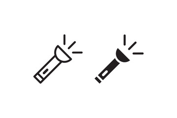 Flashlight icon comparison vector graphic Vector