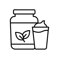 Organic protein powder supplement with plant based ingredients for healthy lifestyle diet plan