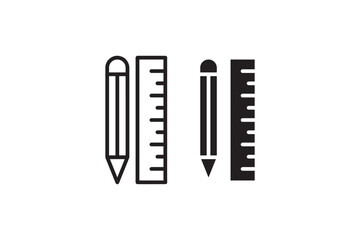 Pencil and ruler icon for design tools Vector