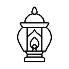 Illustration of a lantern light lamp flame design graphic vector image drawing art and outline icon