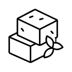 Organic skincare soap bars vector icon illustration for natural beauty and hygiene products line art