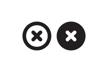 Obraz premium Cancel icon in outline and filled style Vector