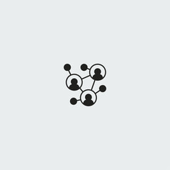 Network icon logo flat vector design