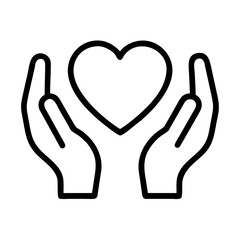Hands holding heart vector illustration love care support charity hope kindness graphic design icon