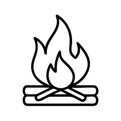 Outline campfire bonfire flame fire wood burning heat warm camping nature outdoor adventure trip