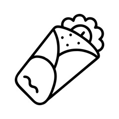 Delicious shawarma wrap vector icon illustration for food and restaurant design projects use, free