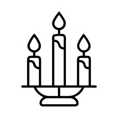 Candlelight candelabra light flame fire wax decoration celebration holiday glowing design vector icon