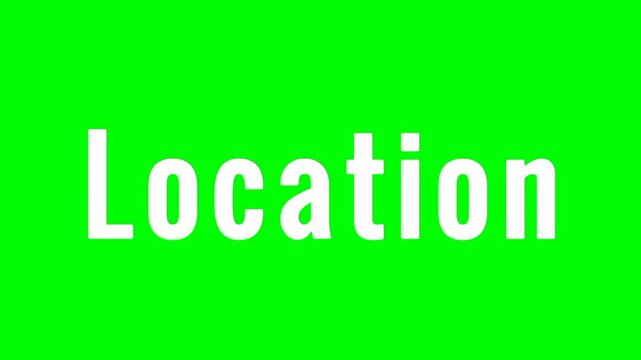 Location text green screen animated video