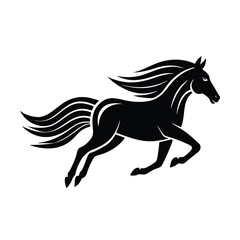 horse full sprint motion vector line art
