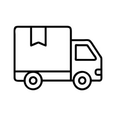 Delivery truck shipping vehicle transport logistics cargo freight service moving van automobile icon